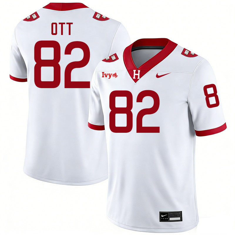 Harvard Crimson #82 Tyler Ott College Football Jerseys,Uniforms Stitched-White